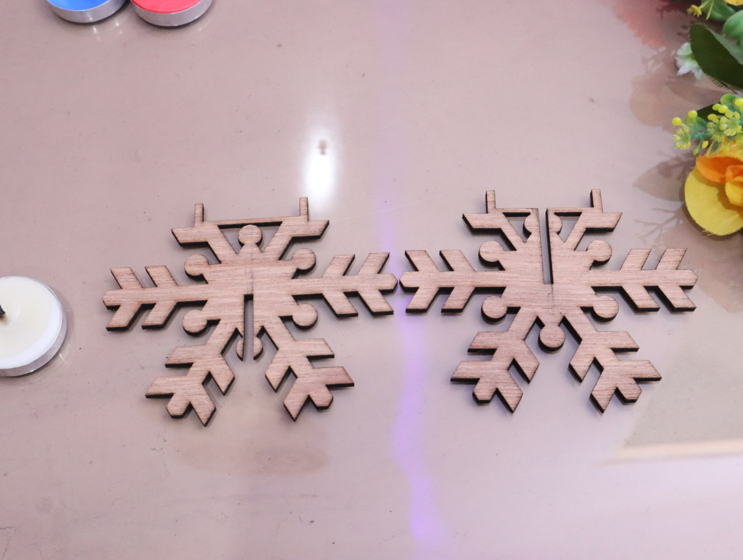 Laser Cut Snowflake Tealight Candle Holder 3mm SVG DXF CDR AI PDF Free