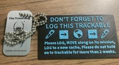 Geocaching Trackable Tag 3D Printer Model