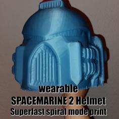 Wearable SPACEMARINE 2 Helmet Fast Spiral Print 3D Printer Model