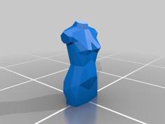 Female Low-Poly Mannequin Torso 3D Printer Model