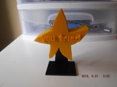 “You Tried” Star Trophy 3D Printer Model