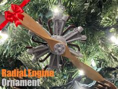 Radial Engine Christmas Tree Ornament 3D Printer Model