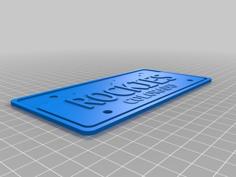 Parametric Kid’s Bike License Plate – Colorado 3D Printer Model