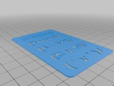 Kaomoji | Japanese Emoticon Template Cards 3D Printer Model