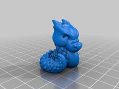 Cali-Dragon Little Horns Keychain 3D Printer Model