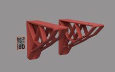 Geometric Shelf Bracket 2 150x100mm – Reggimensola 3D Printer Model