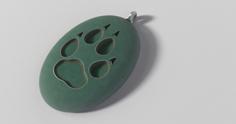 Wolf Track Pendant 3D Printer Model