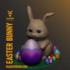 Easter Bunny With Openable Egg 3D Printer Model