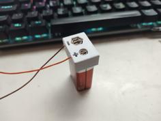 9 Volts Battery Clip 3D Printer Model