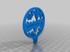 Christmas Tree Decoration With The Inscription Christmas 3D Printer Model