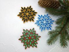 Multicolor Snowflake  3d Printed Quilling 3D Printer Model