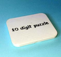 10 Digit Puzzle Cover 3D Printer Model