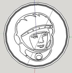 Gagarin Cookie Cutter 3D Printer Model