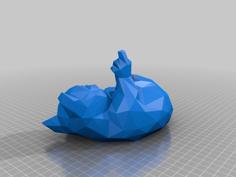 Low Poly Fock Cat 200% 3D Printer Model