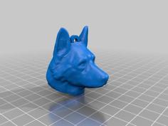 German Shepherd Keychain 3D Printer Model