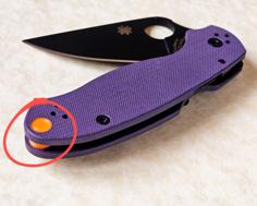 Lanyard Hole Plug For Spyderco Para 3 / Paramilitary 2 3D Printer Model