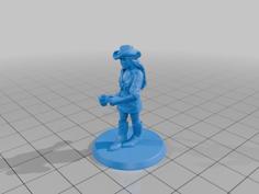 Elven Barista Cowgirl 3D Printer Model