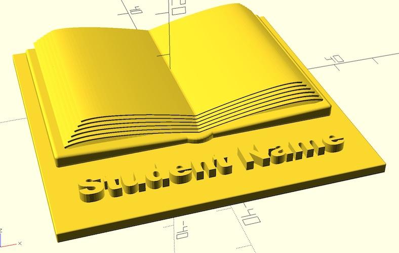 Open Book Nameplate Generator With OpenSCAD 3D Printer Model Free ...