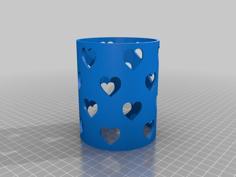 Hearts Candle Sleeve 3D Printer Model