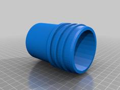 Threaded Vacuum Hose Adapter For 2-1/2 Hose To 2″ Inch PVC 3D Printer Model