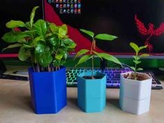 Hex Pot – Self-watering Flower Pot 3D Printer Model