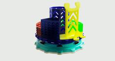 Rotating Modular Desk Organizer 3D Printer Model