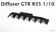 Diffuser GTR R35 1/10 Drift Car 3D Printer Model