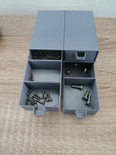 Vase-mode Component Drawers Divided 3D Printer Model