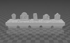 Basic Graveyard Stones (Dungeon Blocks Compatible) 3D Printer Model