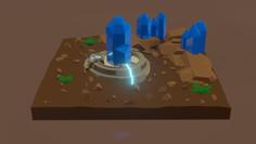 Low Poly Crystal Scene 3D Printer Model