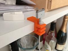 Customizable Shelf-attached Cable Holder 3D Printer Model