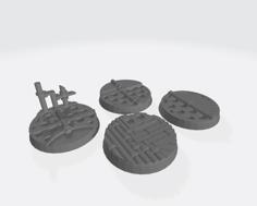 25mm Bases V2: Space Ship/industrial 3D Printer Model