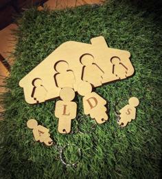 Laser Cut Key Holder With Keychains