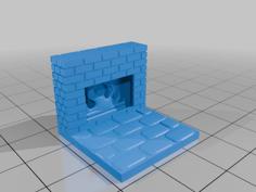 Brick Fireplace On 25mm Base 3D Printer Model