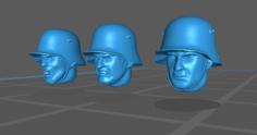 M1916 German WW1 / Polish WW2 Helmet Heads 3D Printer Model