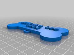 Customizable Pet Dog Tag Bone Shaped (Lengthened) 3D Printer Model