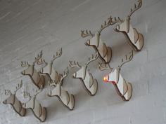 Laser Cut Mounted Deer / Reindeer Head