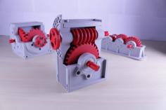 Industrial Worm Gearbox / Gear Reducer (Cutaway Version) 3D Printer Model