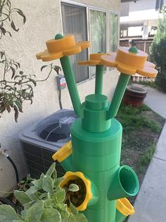 Hydroponic Tower Lid W/ Lego Flower Connection 3D Printer Model