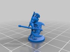 Dragonborn Barbarian Miniature 3D Printer Model