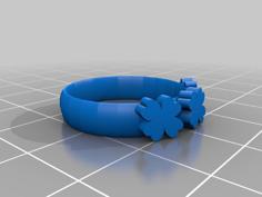 Clover Ring With 3 Clovers 3D Printer Model