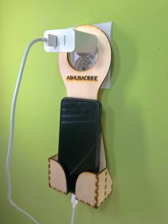 Laser Cut Phone Holder For Charging On The Mains Socket