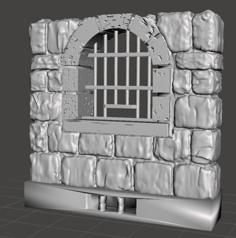 Dungeon Stone Barred Window 3D Printer Model