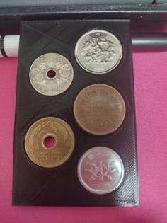 Customizable Coin Holder Card, JPY 1,5,10,50 3D Printer Model