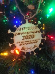 Laser Cut Covid Christmas Ornament