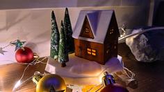 Winter House With Light 3D Printer Model