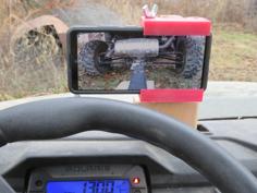 Secure Phone Holder For Side By Side Backup Camera 3D Printer Model