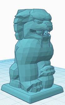 Cracked Asian Lion / Foo Dog 3D Printer Model