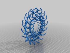 Pretty DNA Flower Form Wall Hanging Wreath 5 Inch 3D Printer Model