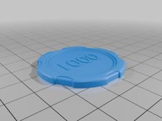 Poker Chip Set With Denominations From 1 To 5000 For Casino Gaming MineeForm FDM 3D Print STL File 3D Printer Model